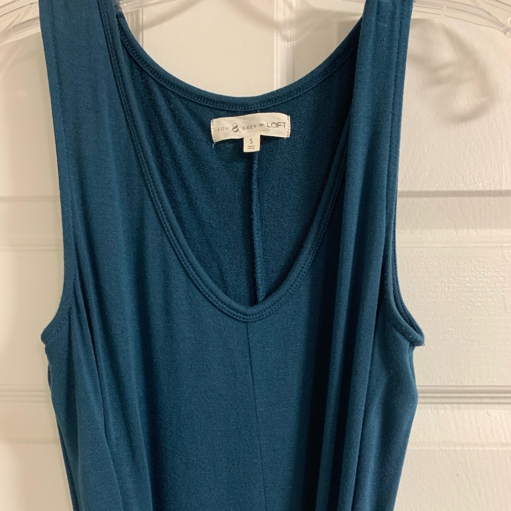 Sleeveless Teal V-Neck Belted Maxi Dress - Picture 4 of 9